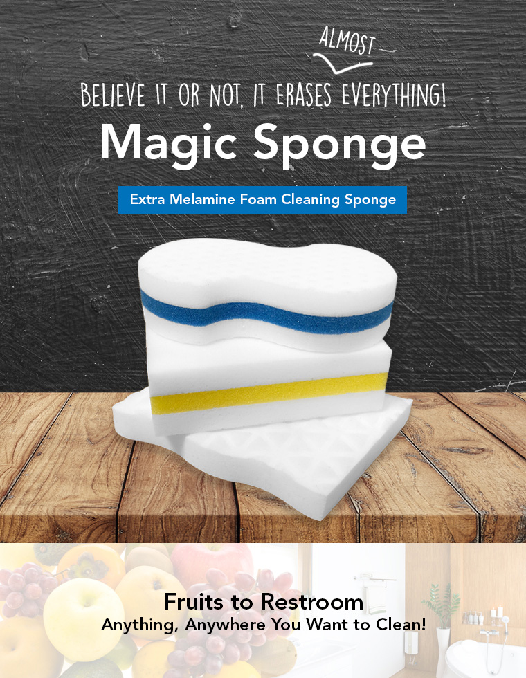magic sponge, extra melamine foam cleaning sponge, fruits, restroom.